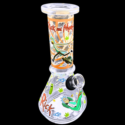 Rick & Morty-Inspired Mini Glass Bong – 15 cm