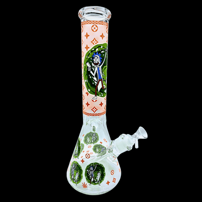 Portal Rick orange 35cm Rick & Morty glass beaker bong with percolator