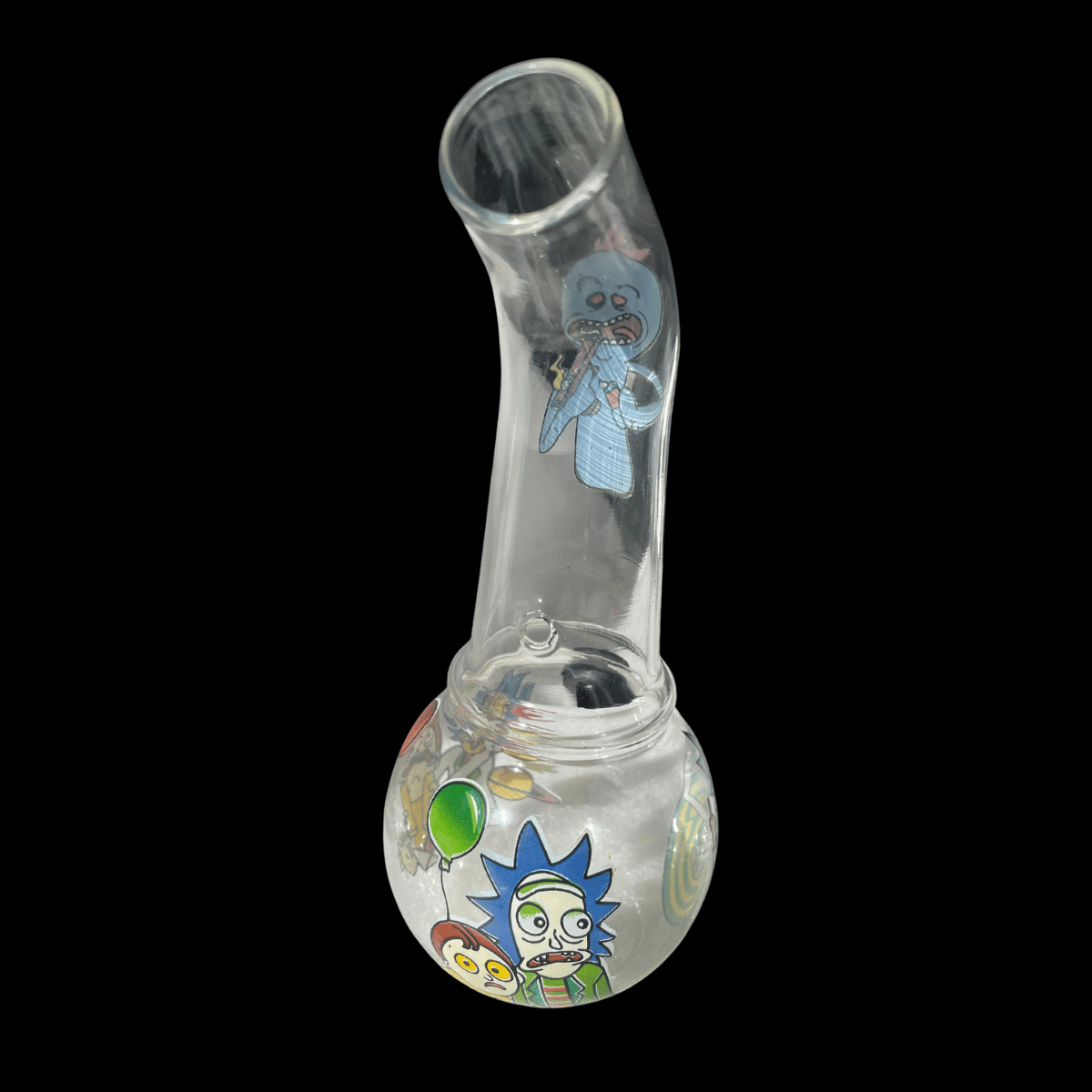 Rick & Morty Curved-Neck Bubble Glass Bong