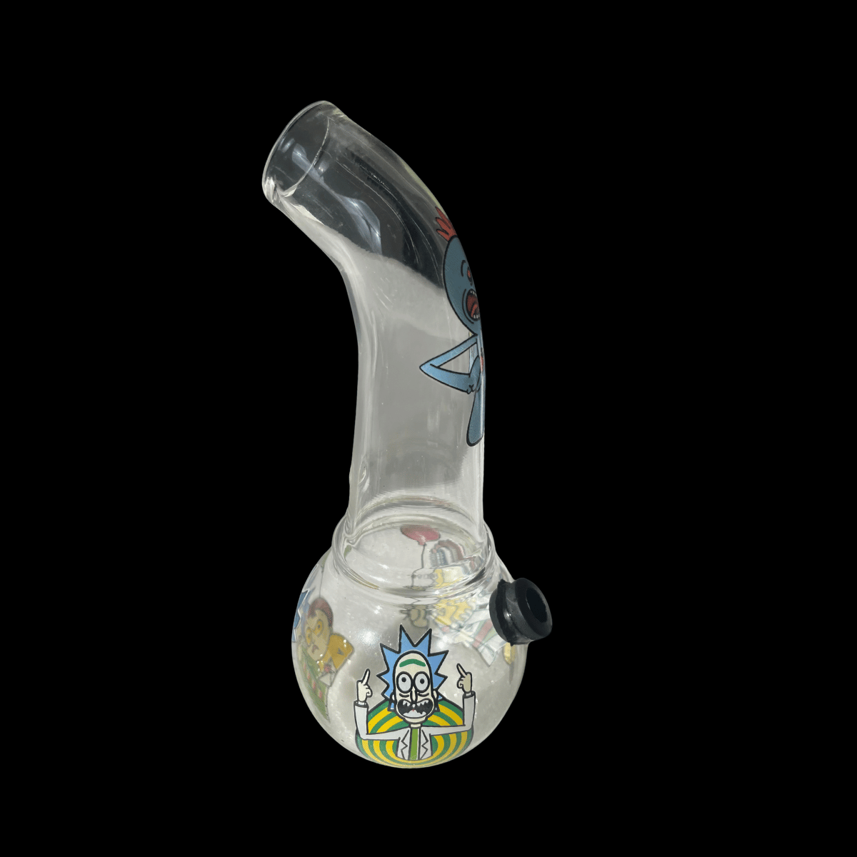 Rick & Morty Curved-Neck Bubble Glass Bong
