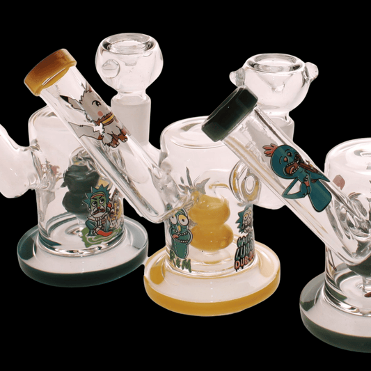 Rick & Morty Micro Cylinder Glass Bong – 11.5cm