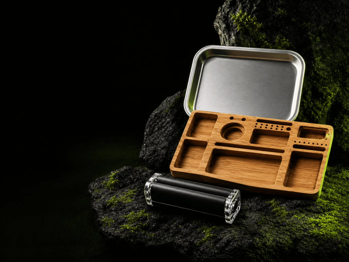 Rolling trays and rolling accessories