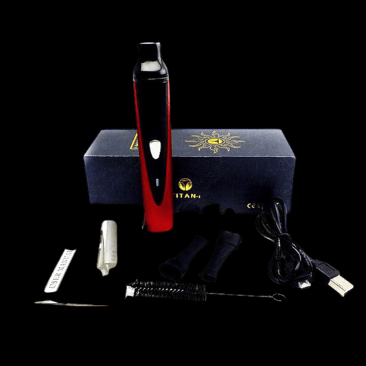Titan Portable Vapouriser Kit – handheld vape with box, charger, cleaning brush and accessories