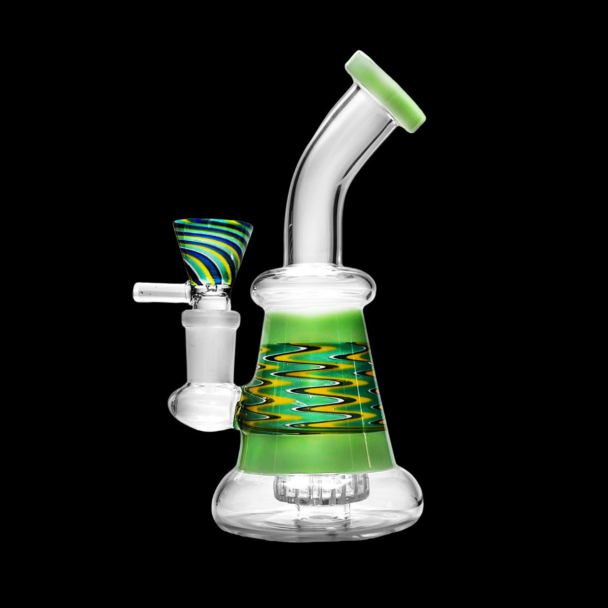 SwirlWave Mini Glass Percolator Bong 15cm – Green