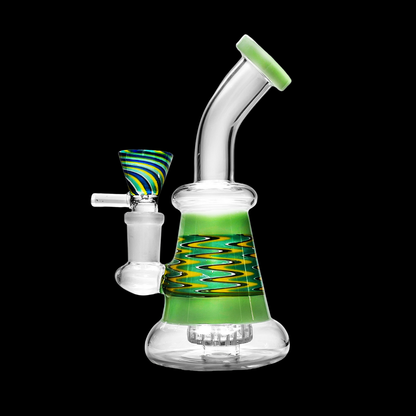 SwirlWave Mini Glass Percolator Bong 15cm – Green